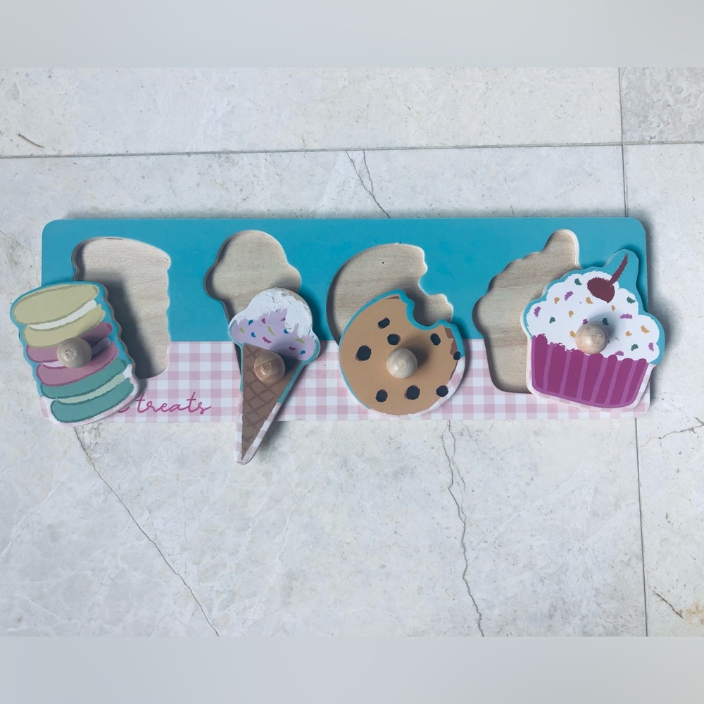 Bundle of two Wooden Baking and Sweet  Treats  Knob Puzzles - Picture 4 of 5